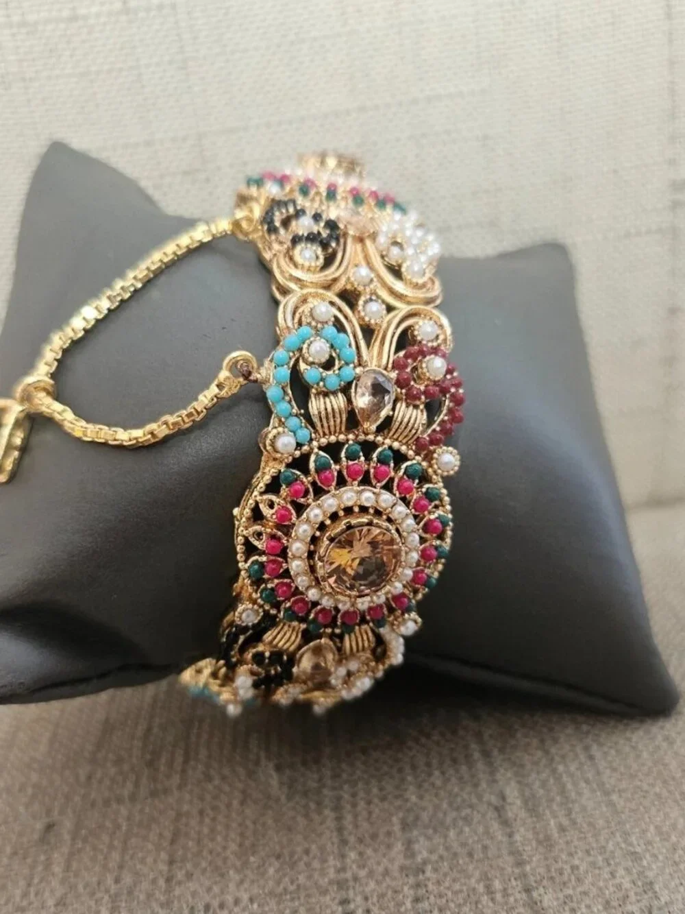 Fashion Bracelet Multi Color Beads Fancy Jewelry Traditional Bangle Wristband - Picture 3 of 12